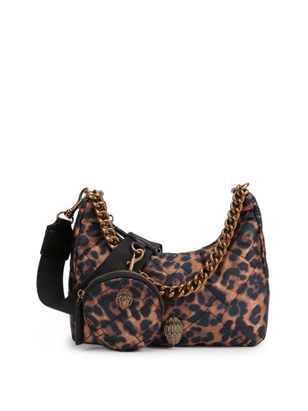 Kurt Geiger Leopard-Print Quilted Shoulder Bag with Gold Chain